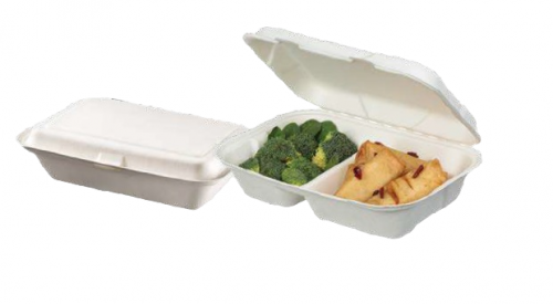 Lunch Box with Compartments Sugarcane (Μπώλ Φαγητού από Ζαχαροκάλαμο με Χωρίσματα)